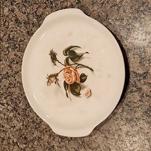 Vintage Universal Oven-Proof Ballerina Rose Bud Plate